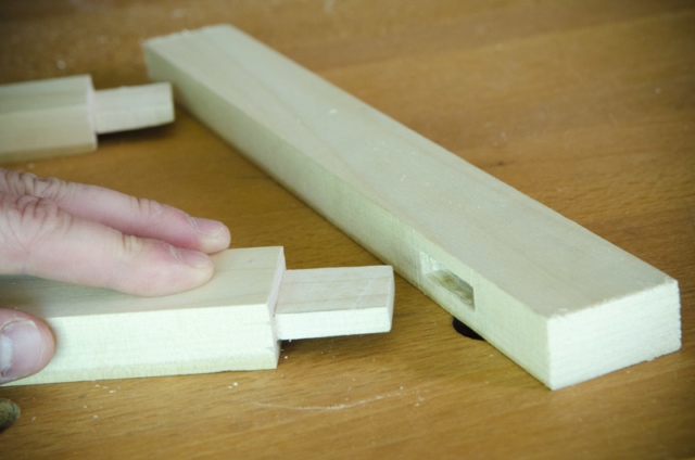 Mortise And Tenon Joint Being Put Together