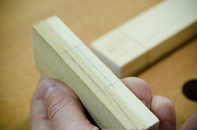 Layout Lines For A Mortise On A Mortise And Tenon Joint