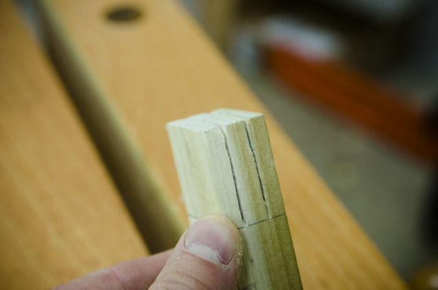 Cutting A Tenon Saw Kerfs For A Mortise And Tenon Joint