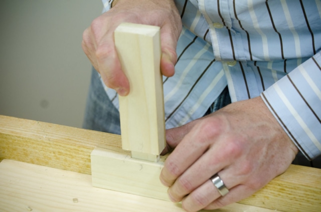 Test Fitting A Mortise And Tenon Joint