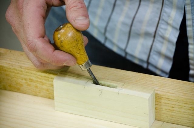 Cleaning Out A Mortise On A Mortise And Tenon Joint