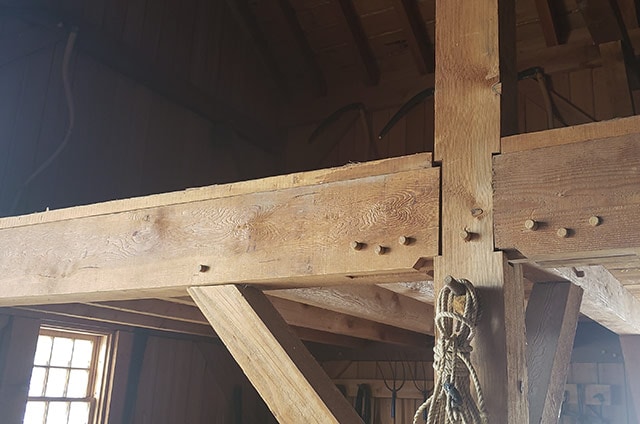 Timber Frame Mortise And Tenon Joints In A Timberframe Barn
