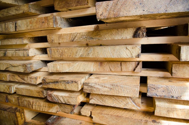 Stack Of Quarter Sawn White Oak Lumber