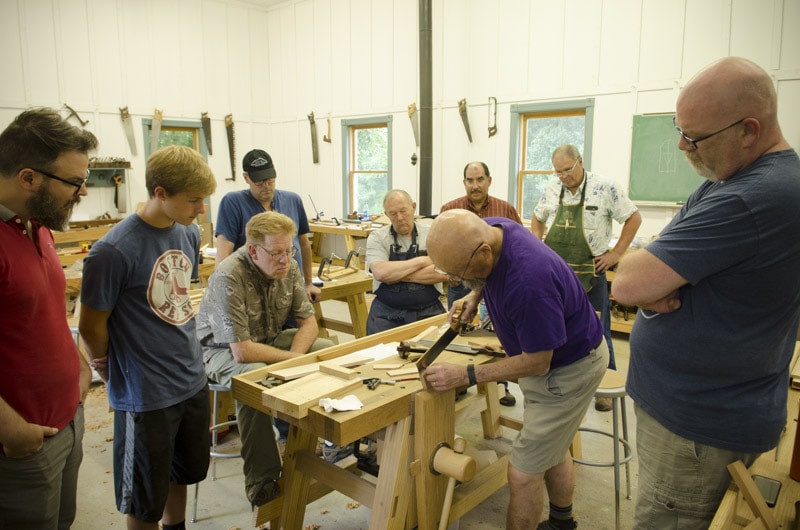 Bill Anderson Teaching A Hand Tool Woodworking Class At The Wood And Shop Traditional Woodworking School