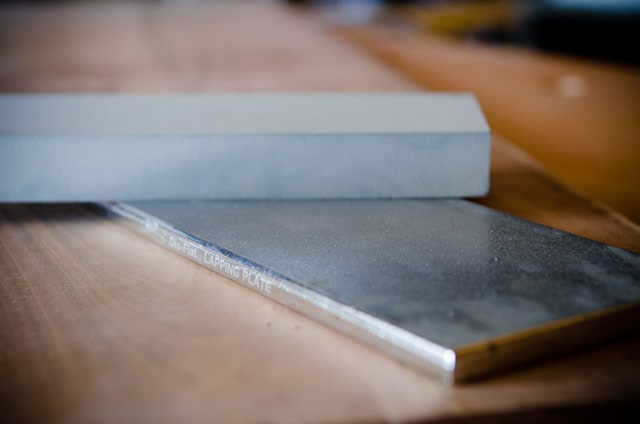 Flattening A Water Sharpening Stone On A Dmt Dia-Flat Diamond Lapping Plate 