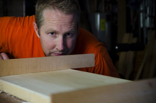 Joshua Farnsworth Using Wooden Winding Sticks To Flatten Board 