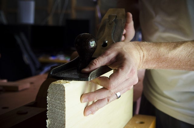Jointing The Edge Of A Board With A #7 Stanley Plane Or Jointer Hand Plane To Square And Flatten Board