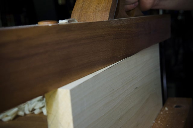 Jointing The Edge Of A Board With A Wood Plane Or Jointer Plane To Square And Flatten Board