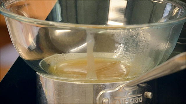 Double boiler for making beeswax furniture polish