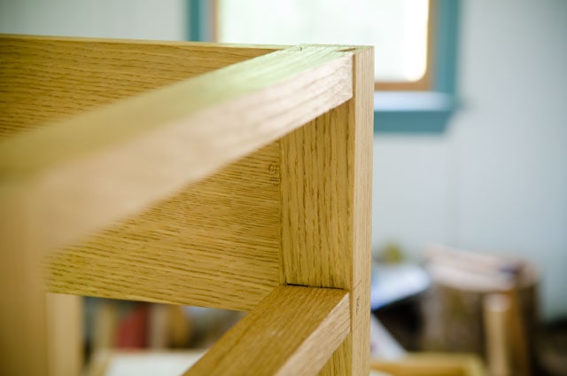 Drawer Rails Attached To A Table Leg With Lap Dovetail Joint And Double Mortise And Tenon Joint