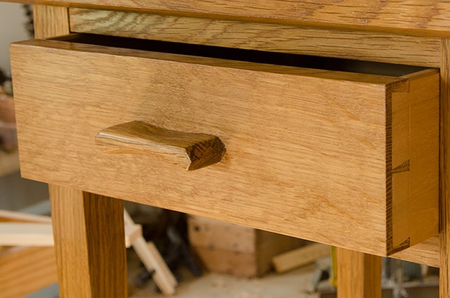 Dovetail Drawer With A Drawer Pull And Quarter Sawn White Oak