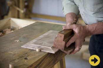 David Ray Pine Cutting A Door Panel With A Wooden Moving Fillister Plane