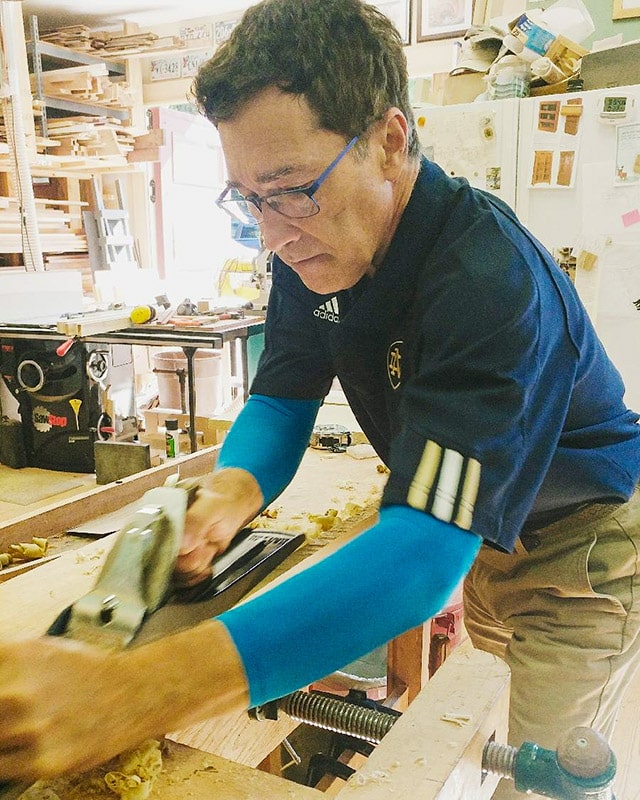 Dave Heller Using A Handplaner In His Woodworking Workshop