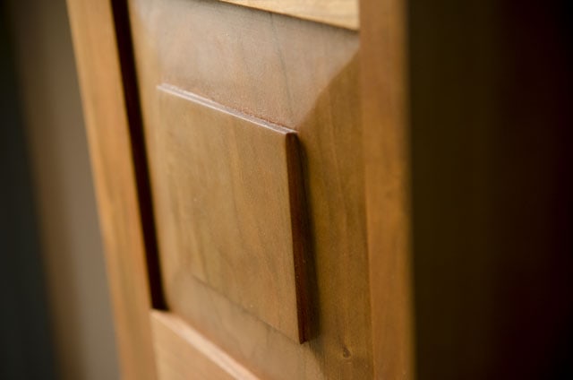 Door Panel Of A Cherry Hanging Shaker Wall Cupboard Built By Joshua Farnsworth