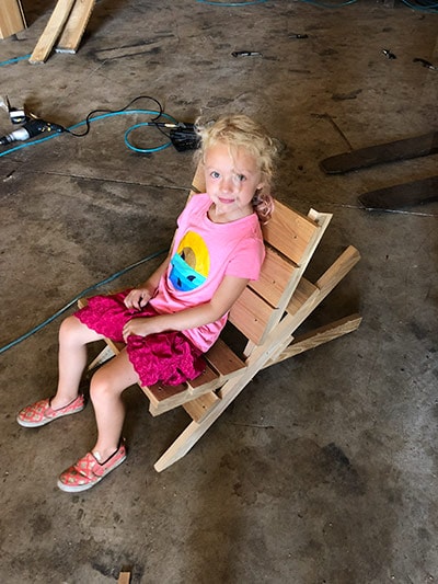 Erik Florip Toolworks Woodworking Hand Tools Little Girl Sitting In Workshop Helping Her Father