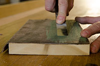 Stropping A Woodworking Wood Chisel On A Leather Stop Is The Last Chisel Sharpening Step