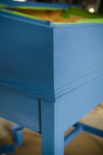 Painting A Wooden School Master'S Desk With Blue Chalk Paint