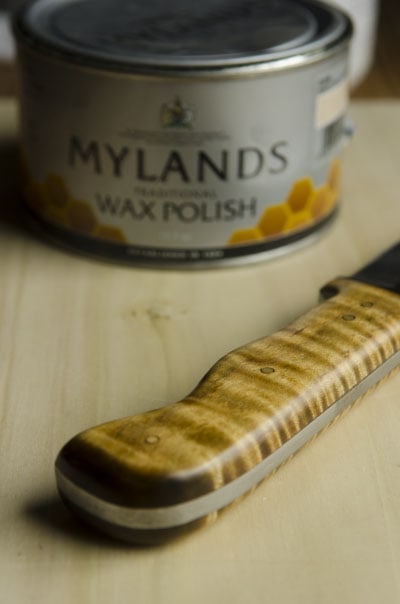 Mylands Wax Polish With A Tiger Maple Knife
