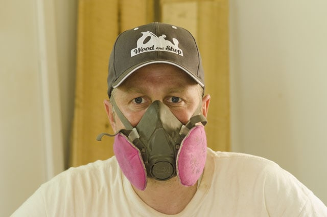 Joshua Farnsworth With A Dust Mask With A Wood And Shop Hat