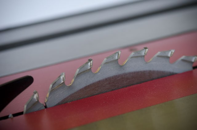 Close Up Photo Of Best Table Saw Blade Teeth On A Sawstop Table Saw