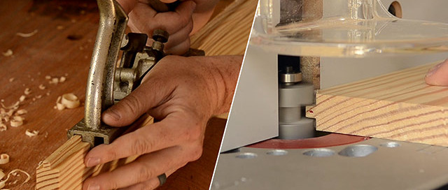 Cutting Tongue &Amp; Groove Joint With A Handplane And With A Router Bit