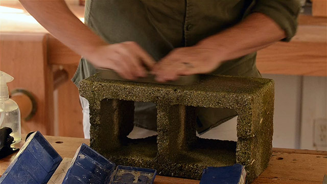 Lapping A Water Stone On A Cinder Block