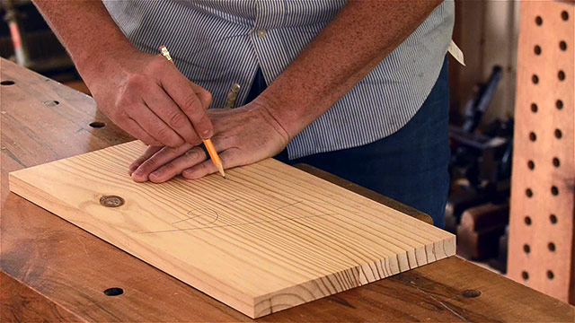 Woodworker Using A Pencil To Mark The Faces Of The Tongue Board And Groove Board In Preparation For Making A Tongue &Amp; Groove Joint With A Handplane