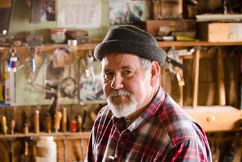 David Ray Pine In His Woodworking Workshop