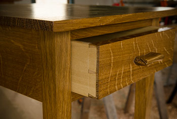 Figured White Oak End Table With Hand Cut Dovetails