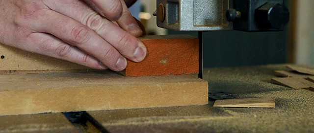 Cutting Wooden Wedges On A Bandsaw For Wedged Tenons
