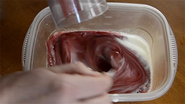 Mixing Red Paint Pigment Into Home Made Milk Paint From Scratch