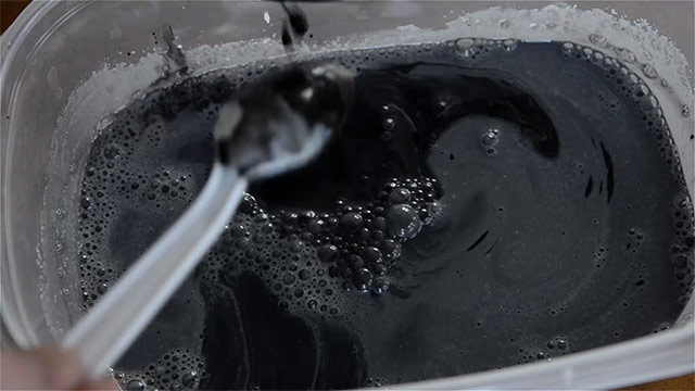 Mixing Black Paint Pigment Into Home Made Milk Paint From Scratch