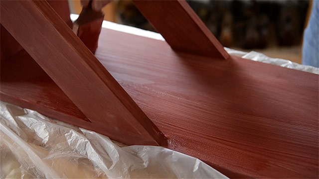 Joshua Farnsworth Painting A Shaker Bench With Homemade Milk Paint From Scratch