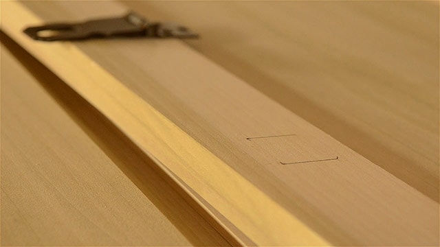 Woodworker Installing A Hasp On A Historical Dovetail Chest