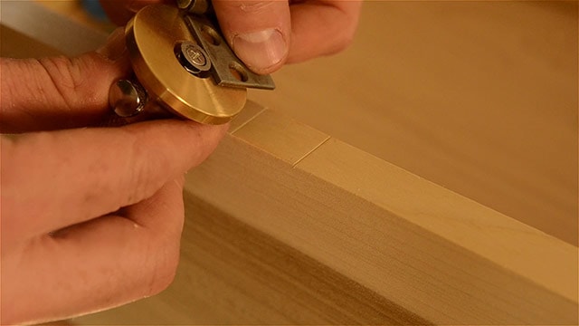Woodworker Installing A Hasp On A Historical Dovetail Chest