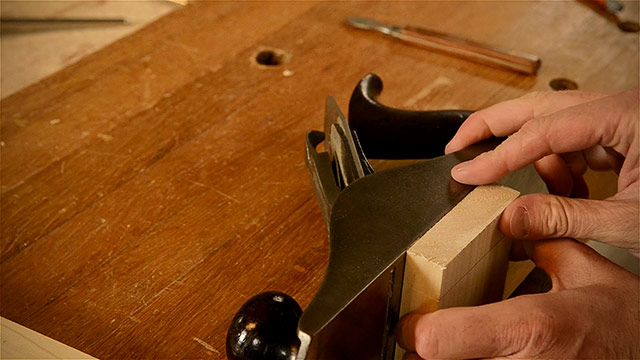 Setting Board Height With A Hand Plane Whilc Cutting Dovetails By Hand With Woodworking Hand Tools