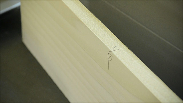 Lumber Square Edge Marks With A Pencil On A Board