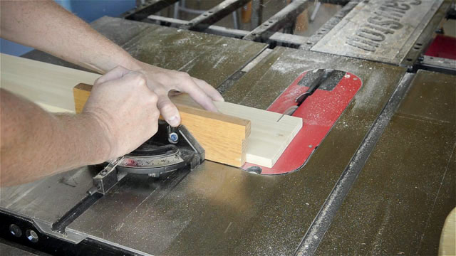 Cross Cutting With A Table Saw Miter Gauge On A Sawstop Table Saw