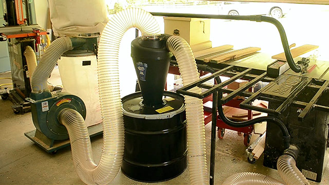 Oneida Dust Deputy Connected To A Grizzly Dust Collector