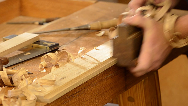 Will Myers Making A Rabbet Joint With A Moving Fillister Wood Plane On A Moravian Workbench