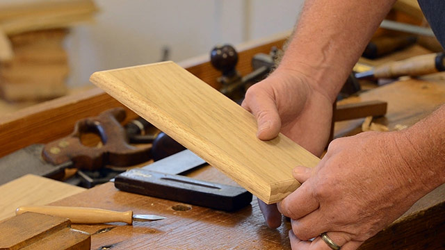 Quarter Round Molding Made On A Board With A Hand Plane. 