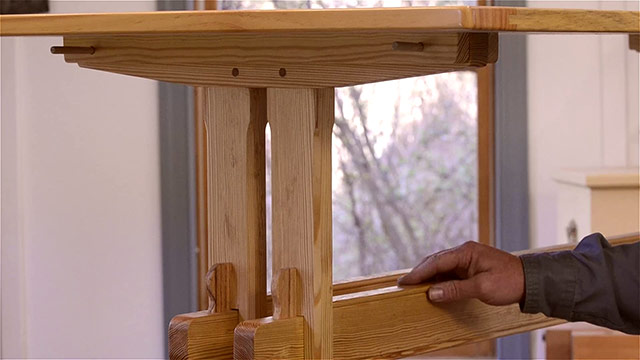 Mortise And Tenon Joint On A Trestle Table