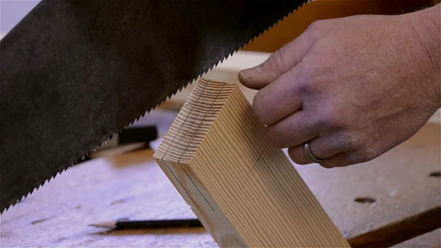 Cutting A Tenon With A Hand Saw