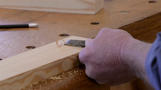 Will Myers Using A Chisel To Make A Groove For Cutting A Tenon Joint