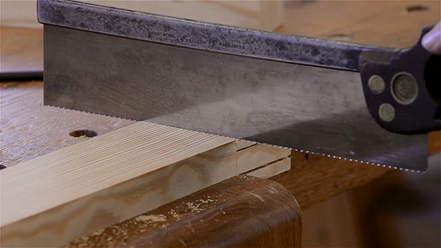 Will Myers Using A Backsaw To Cut The Shoulders Of A Tenon Joint