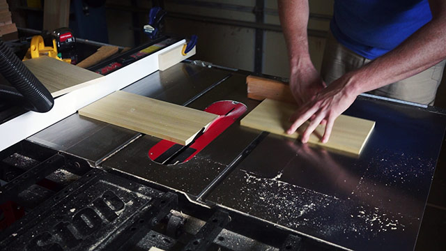 Cutting A Wooden Pizza Peel On A Sawstop Table Saw