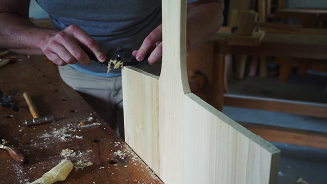 Using A Stanley Spokeshave To Refine A Wooden Pizza Peel