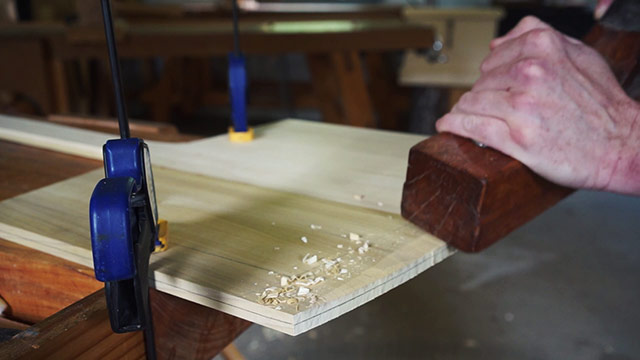 Using A Wooden Jack Plane To Make A Bevel On A Wooden Pizza Peel