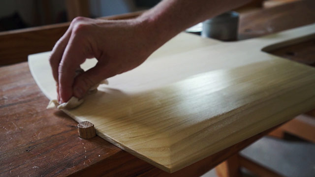 Using Ye Olde Beeswax Wooden Spoon Finish On A Wooden Pizza Peel